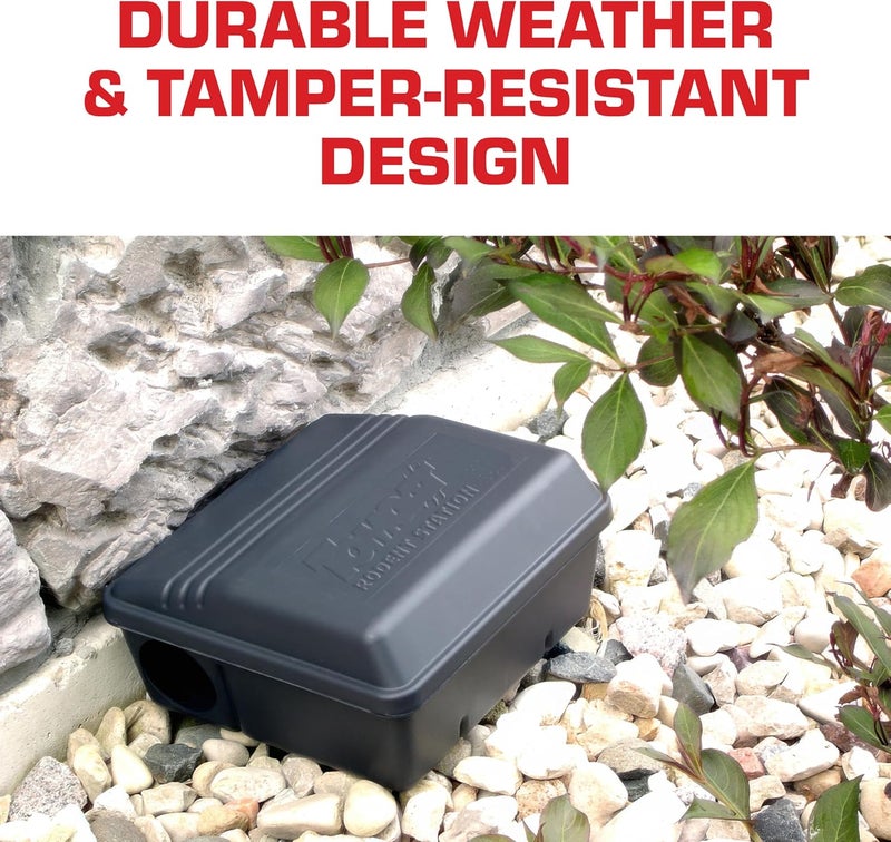 TOMCAT Rodent Station, Includes 1 Rodent Station with 4 Bait Securing Rods and 1 Security Key - Fits Rat or Mouse Sized Traps (Baits & Traps Sold Separately) - Use Indoors or Outdoors - Image 3